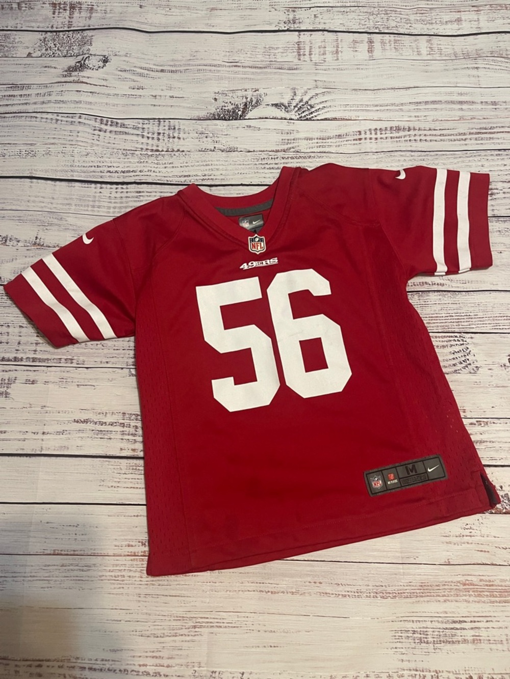 Nike NFL Kids Red #56 Foster Football Jersey - San Francisco Style
